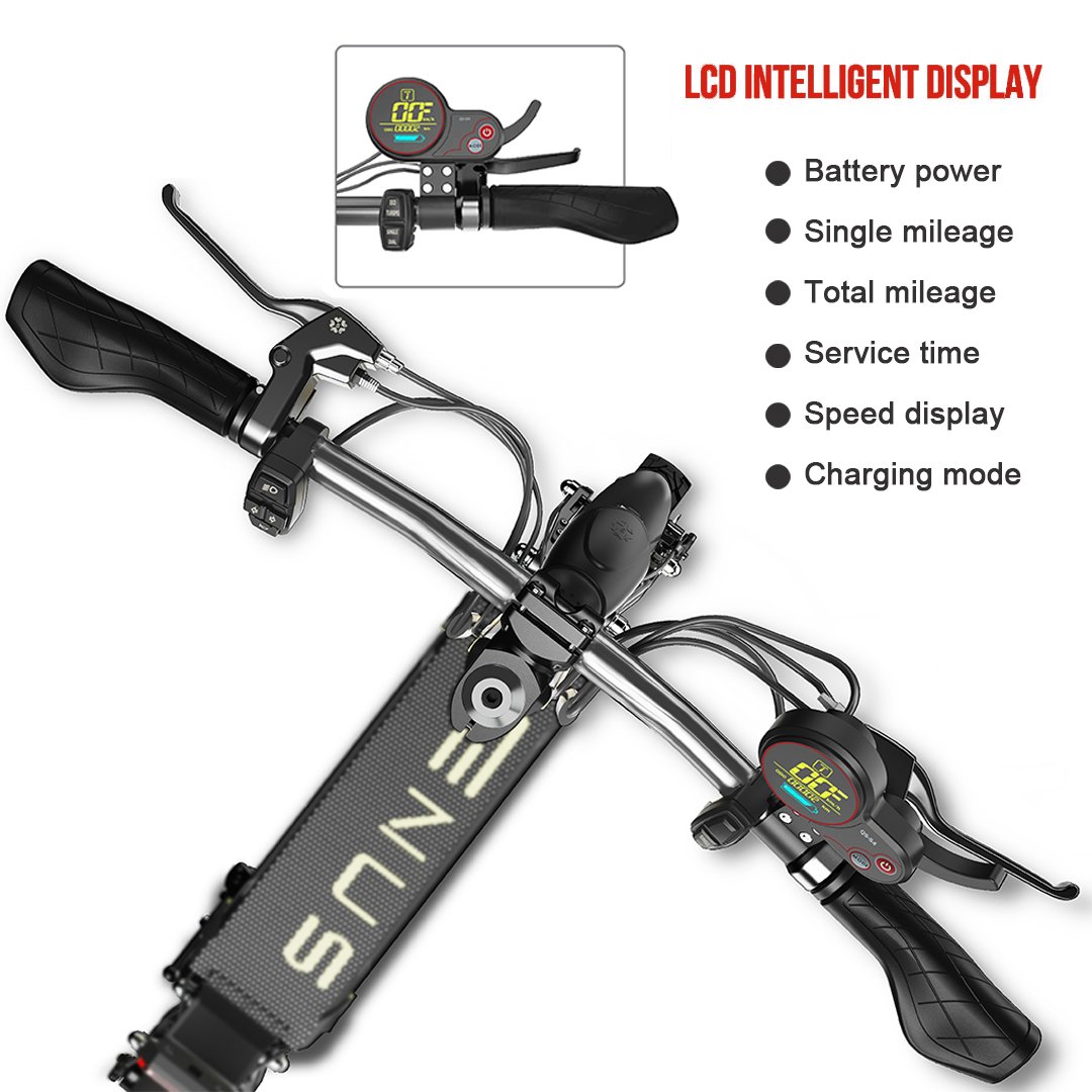 Electric scooter lcd display 8 inch 48 volt long range electric scooter brake handle disc brake folding 45kmh electric scooter