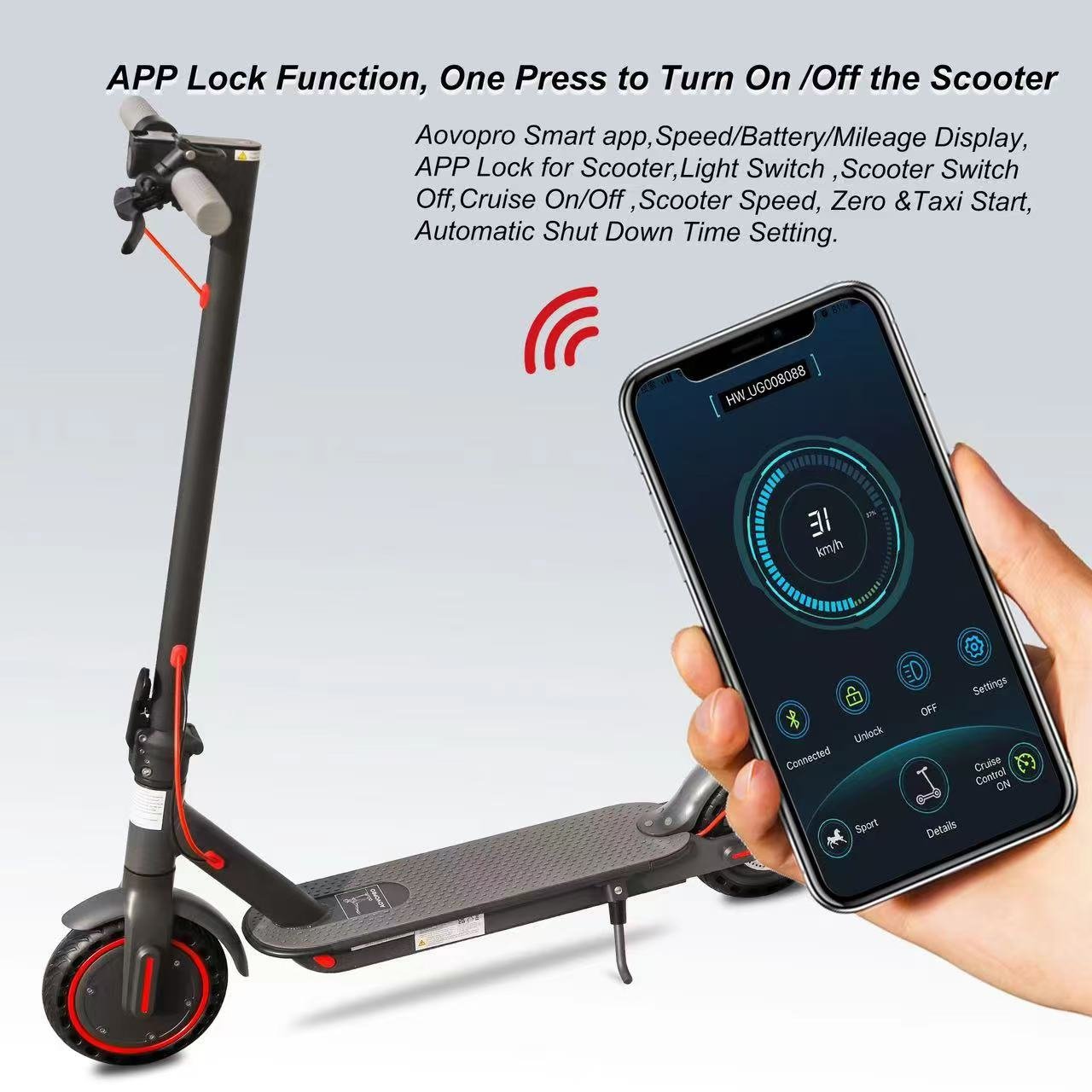 EU UK USA stock aovo ES80 electric scooter 36V 48V 7.8AH 10.4AH xiomi m365 electric scooter 25 mph fast e scooter with Tuya app