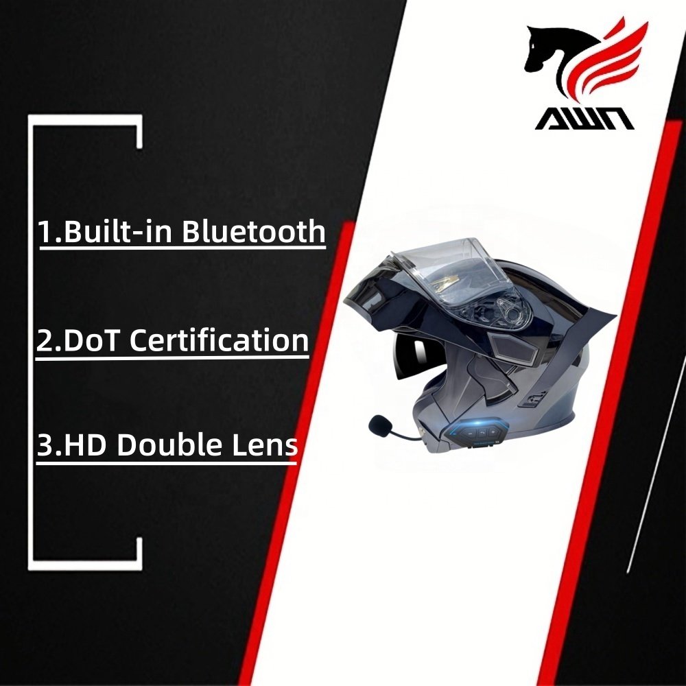 New Fashion Full Face Abs Modular Eps Motorcycle Helmet motorcycles accessories Head Guard Unisex Motorcycle Bluetooth Helmet