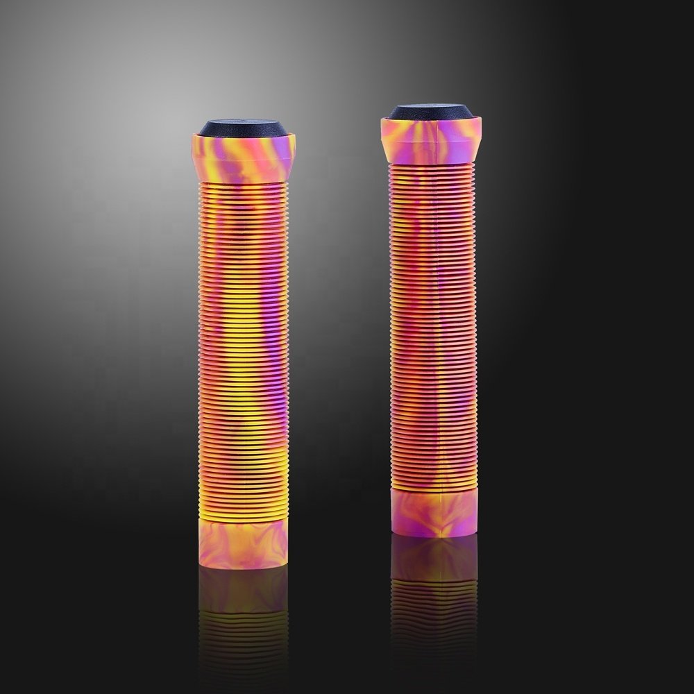 Huoli 145mm Scooter Grips Soft TPR Rubber Factory Wholesale Colorful Bike Handlebar Grips for Adults Kids