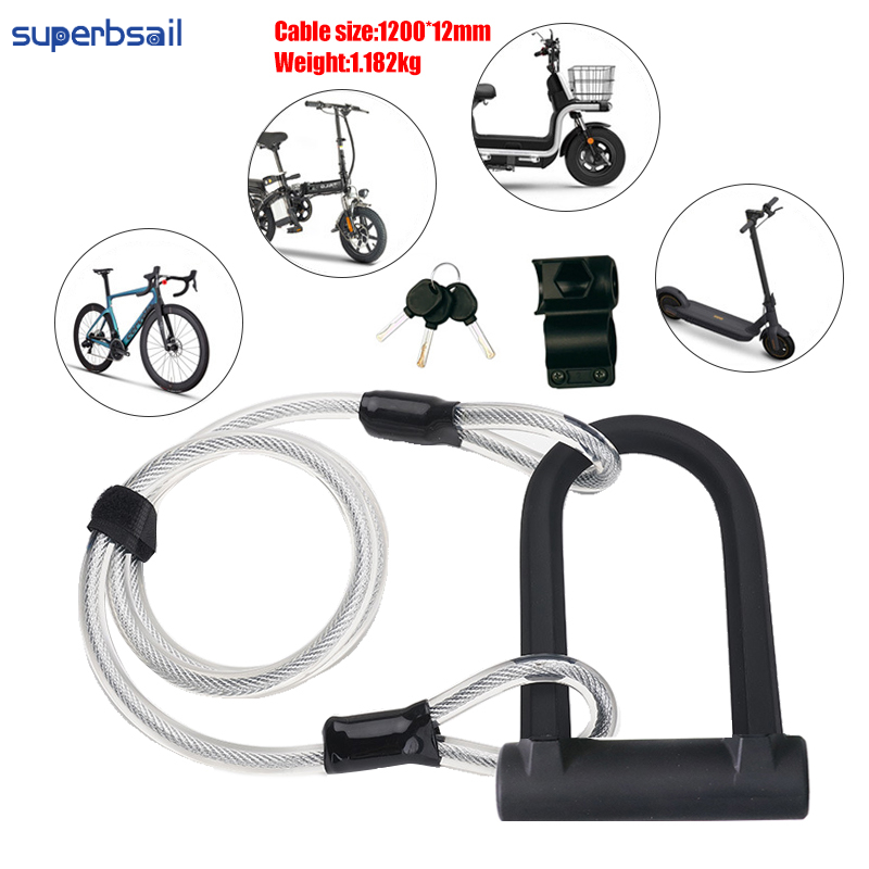 Superbsail Bicycle Lock Anti-theft bike Accessories U-Locks Cycling Steel Security Bike Locks