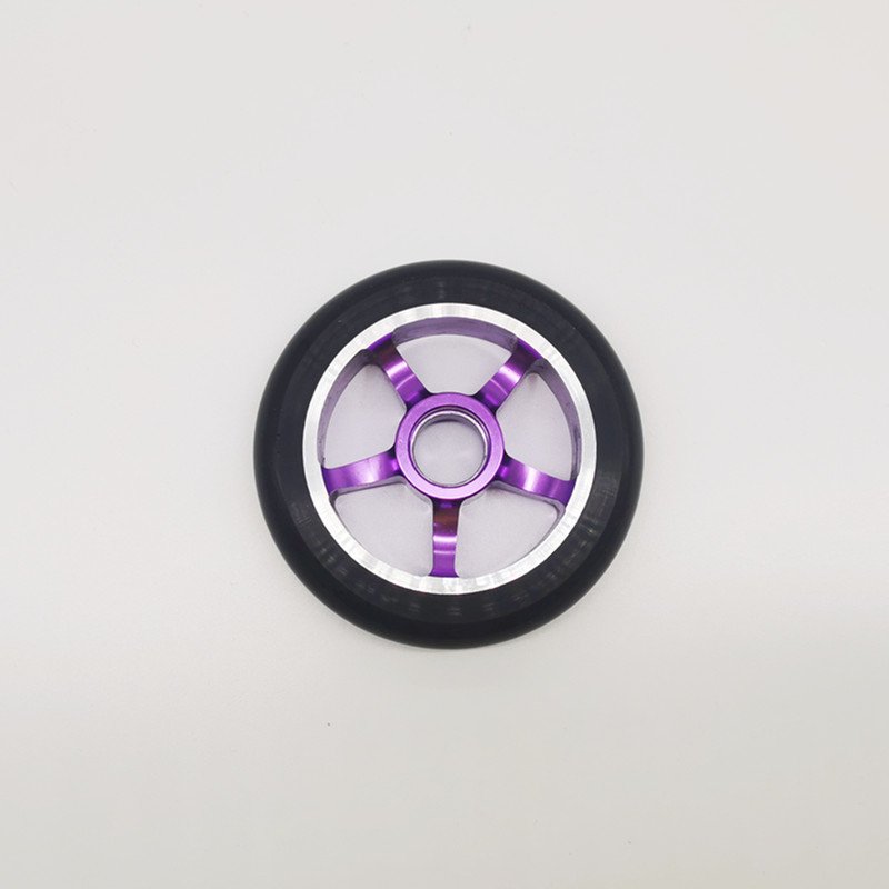 PU 100mm 110mm 120mm Replacement Scooter Parts Accessories rubber Push Kick Stunt metal core Scooter Wheels with Bearings