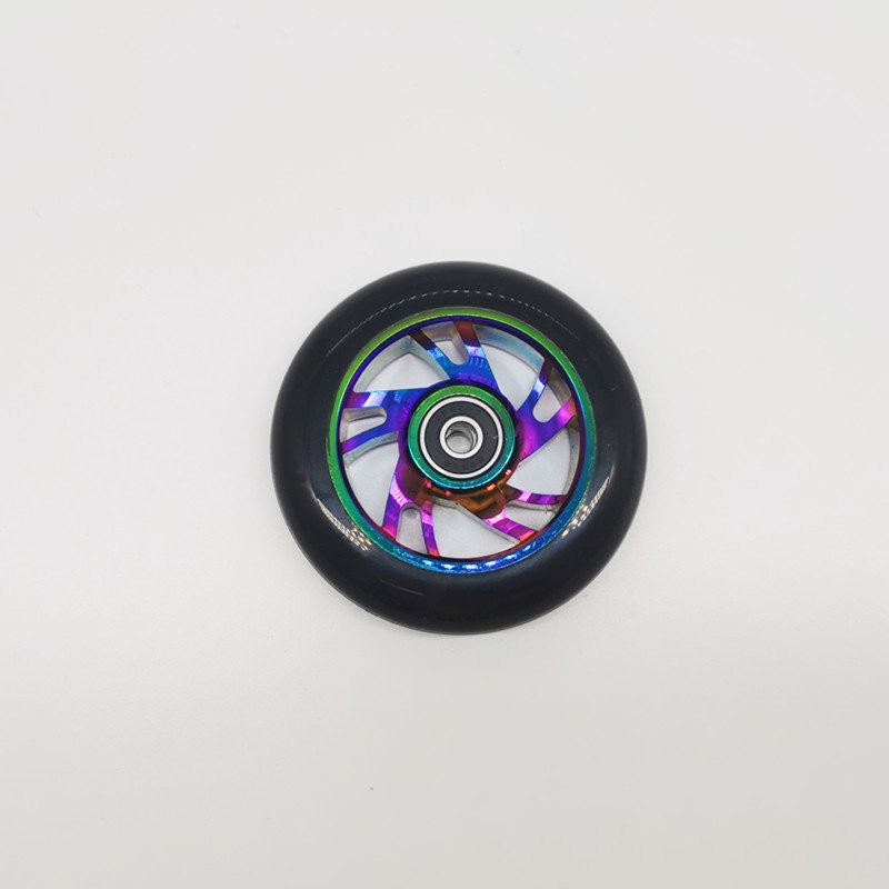 PU 100mm 110mm 120mm Replacement Scooter Parts Accessories rubber Push Kick Stunt metal core Scooter Wheels with Bearings