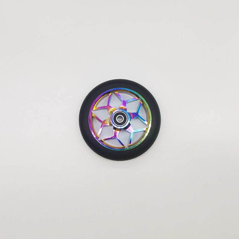 PU 100mm 110mm 120mm Replacement Scooter Parts Accessories rubber Push Kick Stunt metal core Scooter Wheels with Bearings