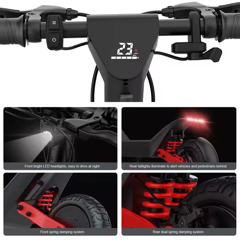 New Design Dual motor e off-road 1000w New 42V18.2A Lithium battery All Terrain Foldable Adult Electric Scooter For adults