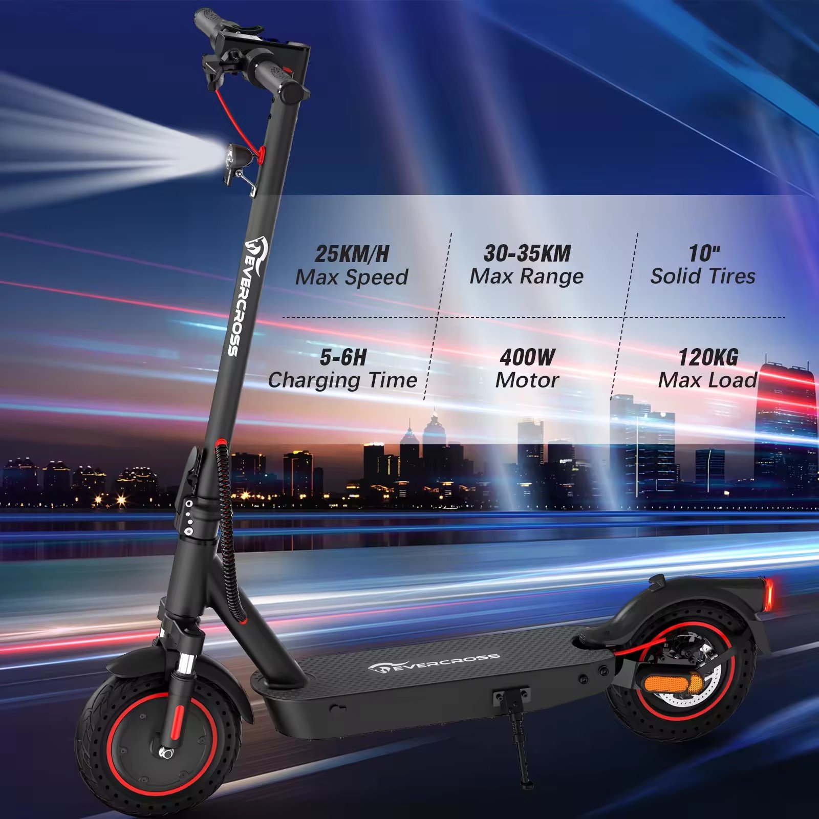 EU Warehouse EVERCROSS EV10K Pro ABE Electric Scooter for Adult 35KM Range High Speed 25km/h Folding E scooter