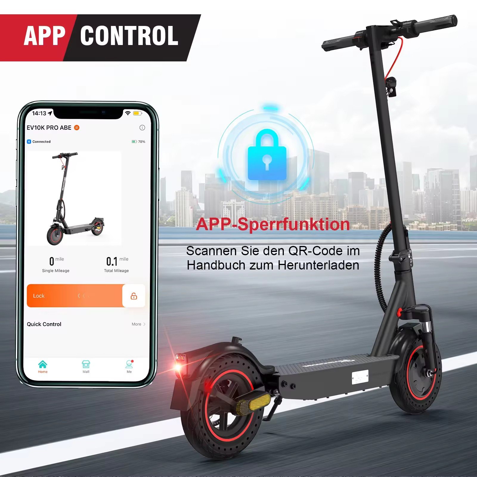 EU Warehouse EVERCROSS EV10K Pro ABE Electric Scooter for Adult 35KM Range High Speed 25km/h Folding E scooter