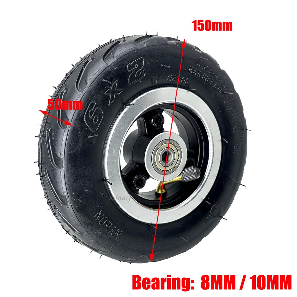 6x2 Solid Wheel Polyurethane Foam Filled Tyre with Aluminum Alloy for 6 Inch Electric Scooter Non-Pneumatic Accessories