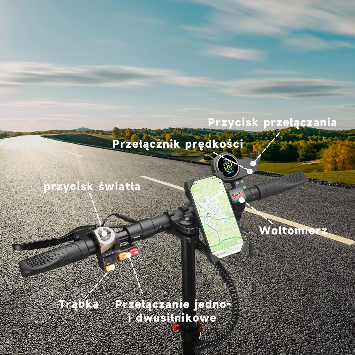 New 1200W 17.5Ah 10Inch Foldable Electric Unicycle Scooter China-Made Portable Self-Balancing Device with Rear Protector Parts