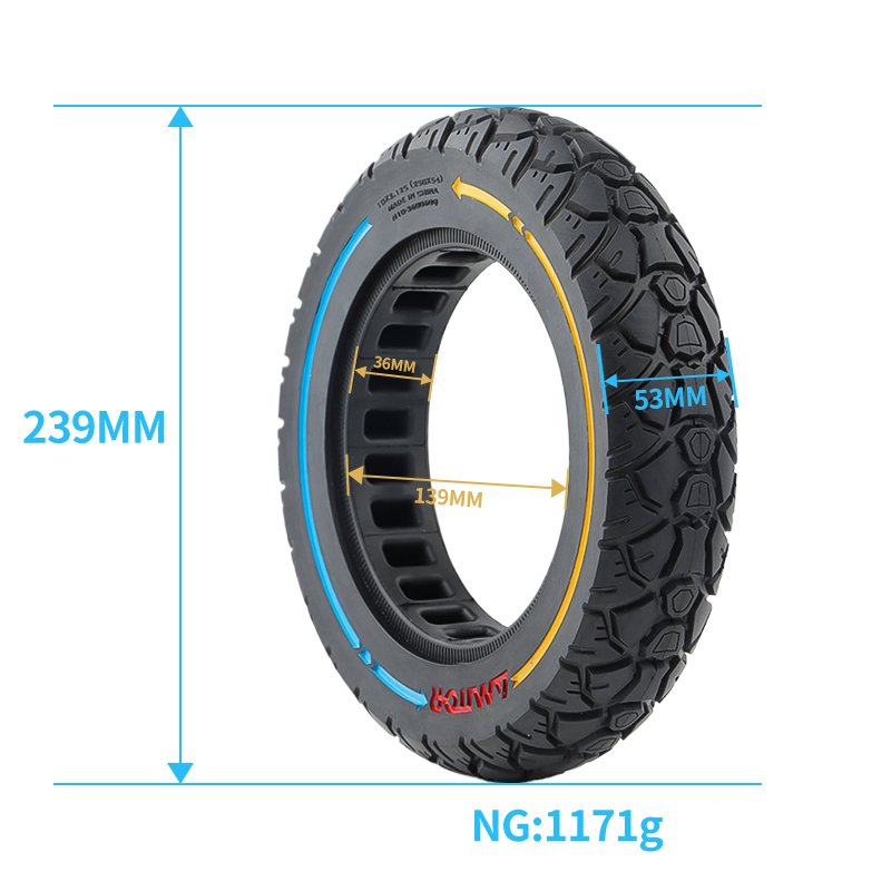 Factory Wholesale 10 Inch Color Solid Tires 10*2.125 /250*54 Off-road Solid Tire For F30/f40 Electric Scooters Spare Parts