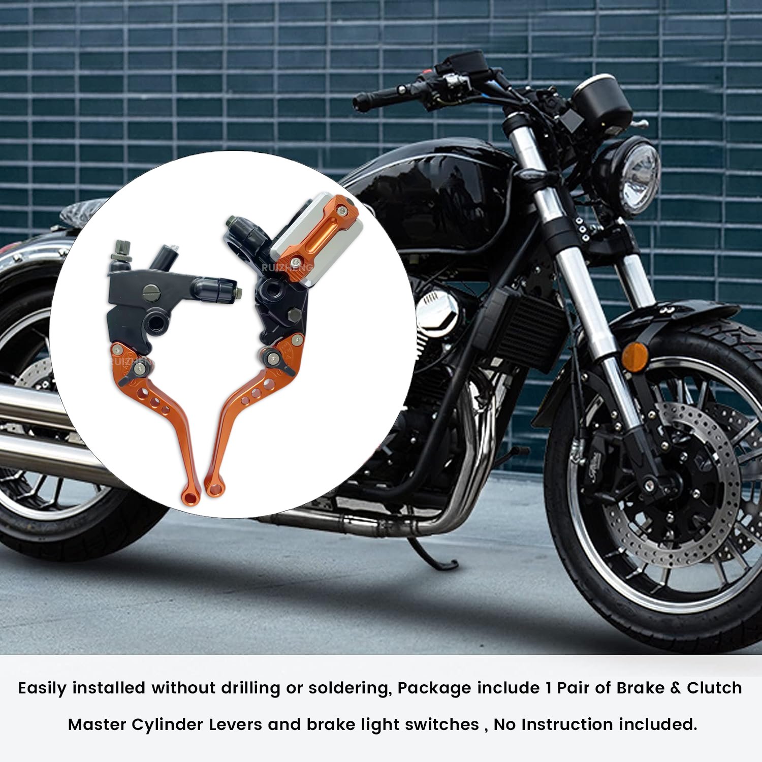 Orange Brake Lever Aluminum Alloy Brakes Handle Motorcycle Parts