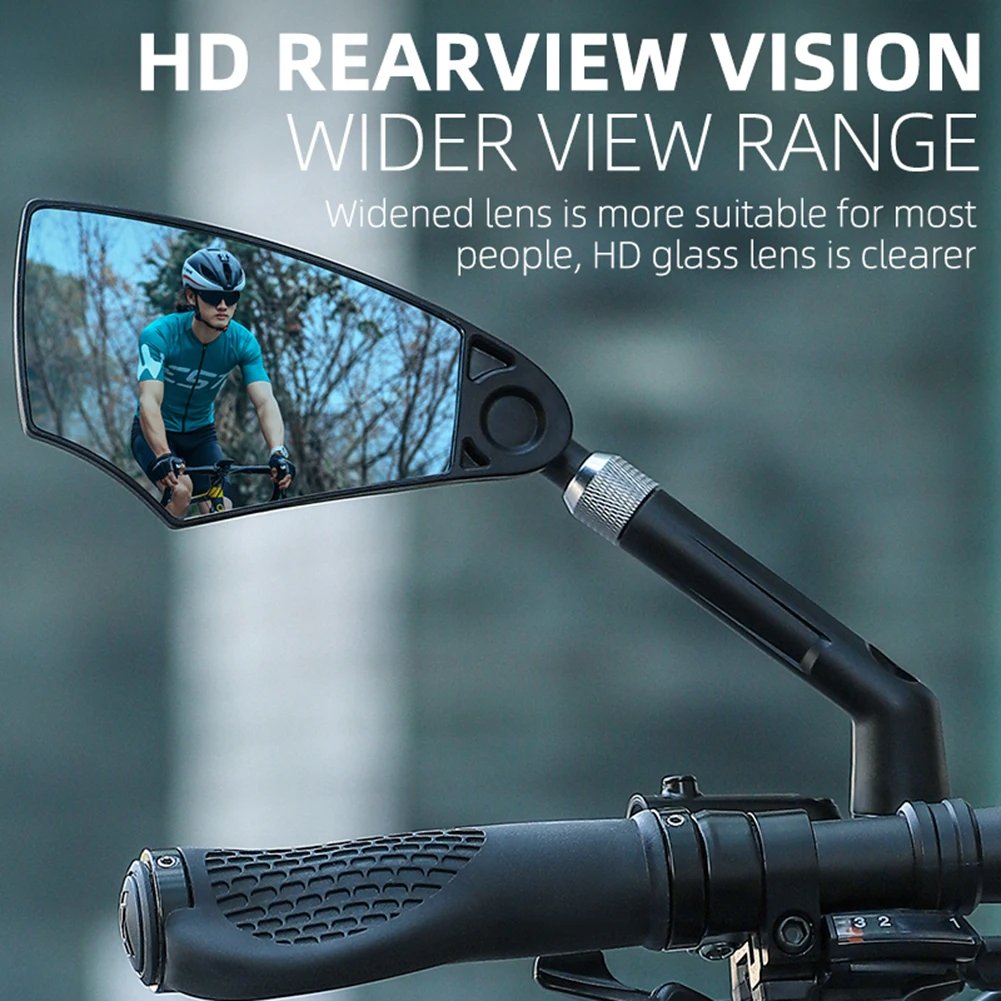 WEST BIKING Anti-Glare Bicycle Rearview Mirror Telescopic Adjustable Handlebar Rear View Mirror MTB E-Bike Scooter Parts