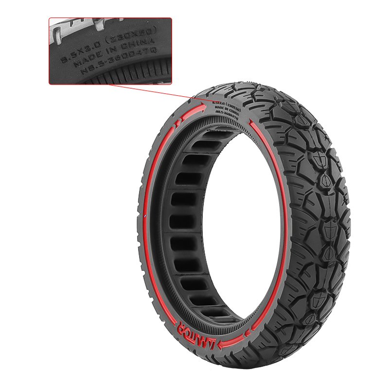8.5 Inch X2.0 Scooter Solid Tire Amitor Electric Scooters Off-road Solid Rubber Tire Red Trim M365/pro Scooter 8 1/2x2.0