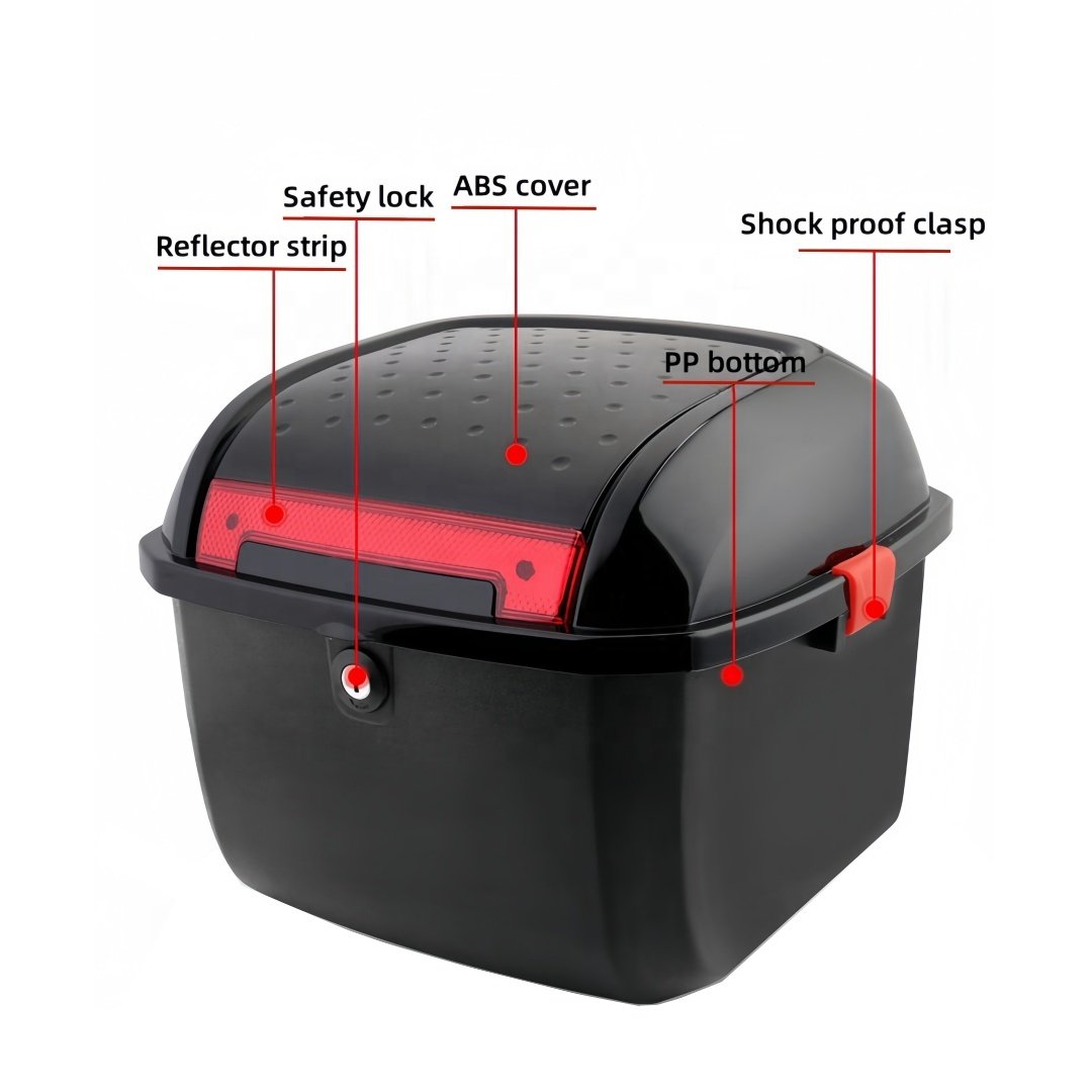 Hot Selling Colorful Waterproof Motorcycle Tail Boxes Motorcycle Tail Boxes For Delivery Food Plastic Motorcycle Accessories