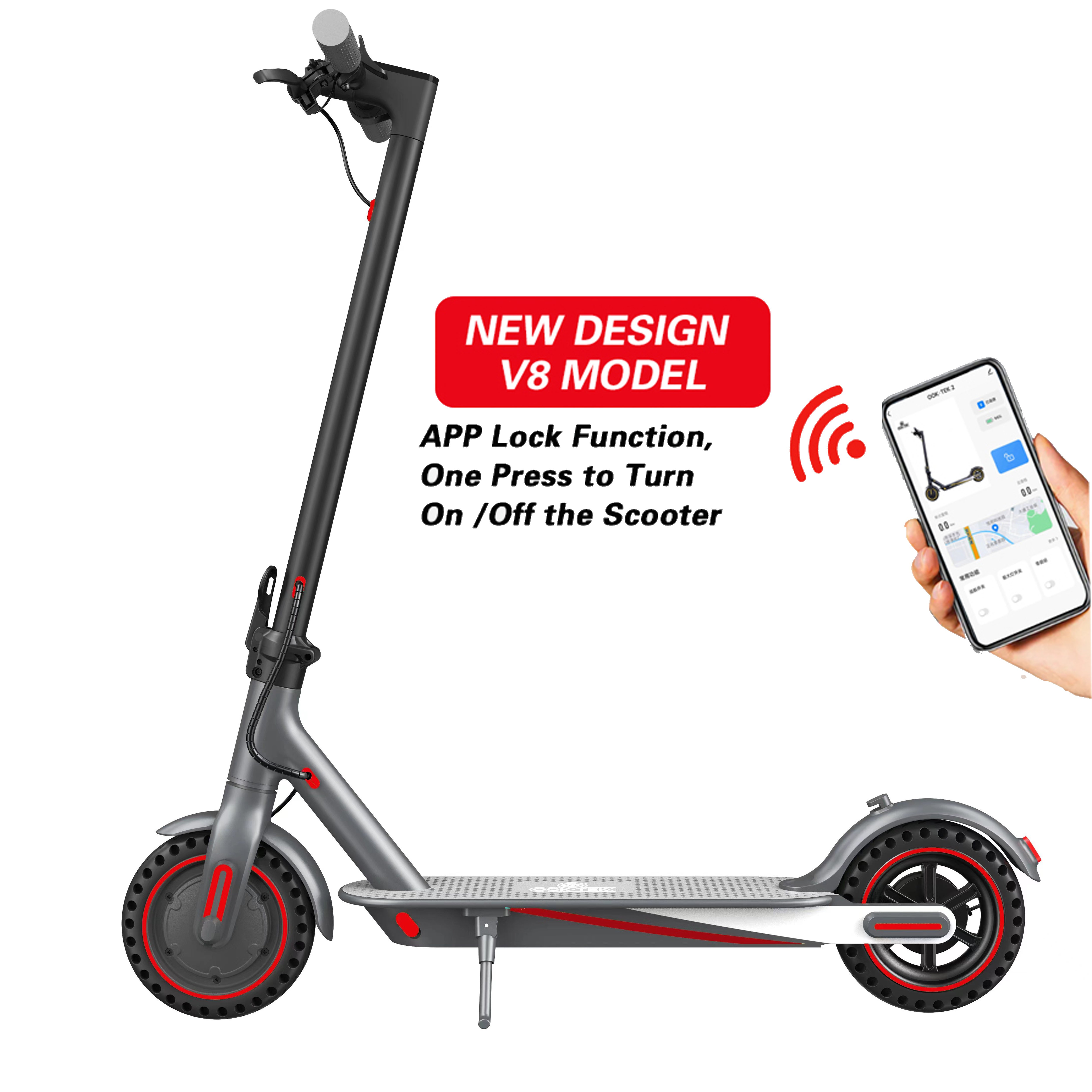 2024 Fast speed 25mph 350W Electric Scoote Kickstand Aluminum Alloy Adults Electrics Scooters 8.5 INCH solid tire from EU USA UK