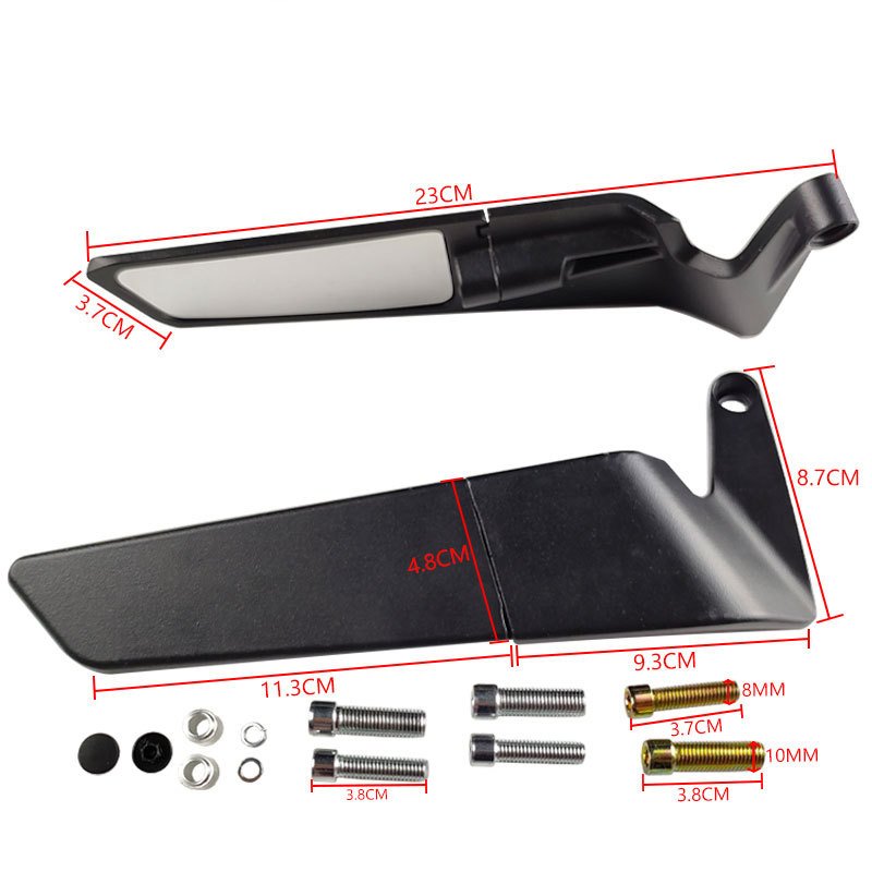 Universal Aluminium Wind Wing Rearview Convex Motorcycle Rearview Mirror Side Mirrors For Honda Yamaha Kawasaki KTM SUZUKI