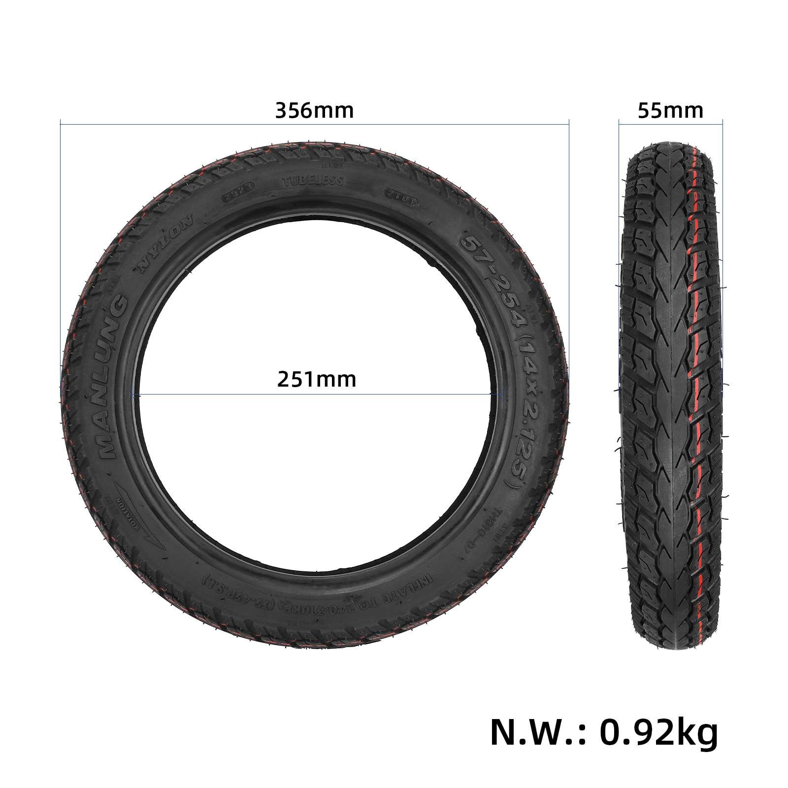 Ulip 14*2.125 Tubeless Tire TH810 Pneumatic Thickened Vacuum Tires for 14 inch Electric Scooter High Quality Used Car Tyres