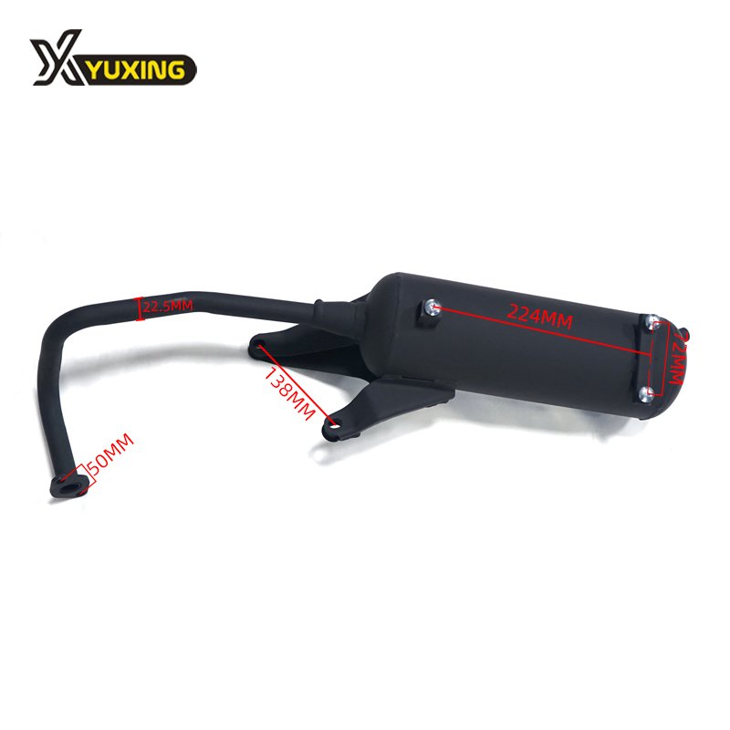 High Quality Black 50mm Muffler GY80 80CC GY6 Scooter Muffler muffler 50mm Exhaust Pipe With Scald Proof Board