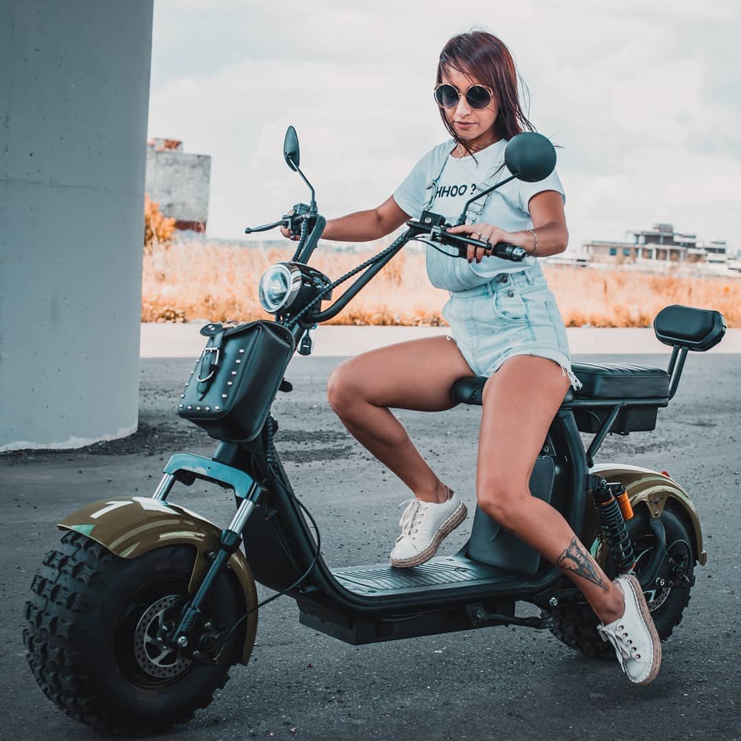 H-Harleyment Style Fat Tire With Big Power Cheaper High Speed Electric Scooter Disc Brake Off-Road Tyre Citycoco For Women