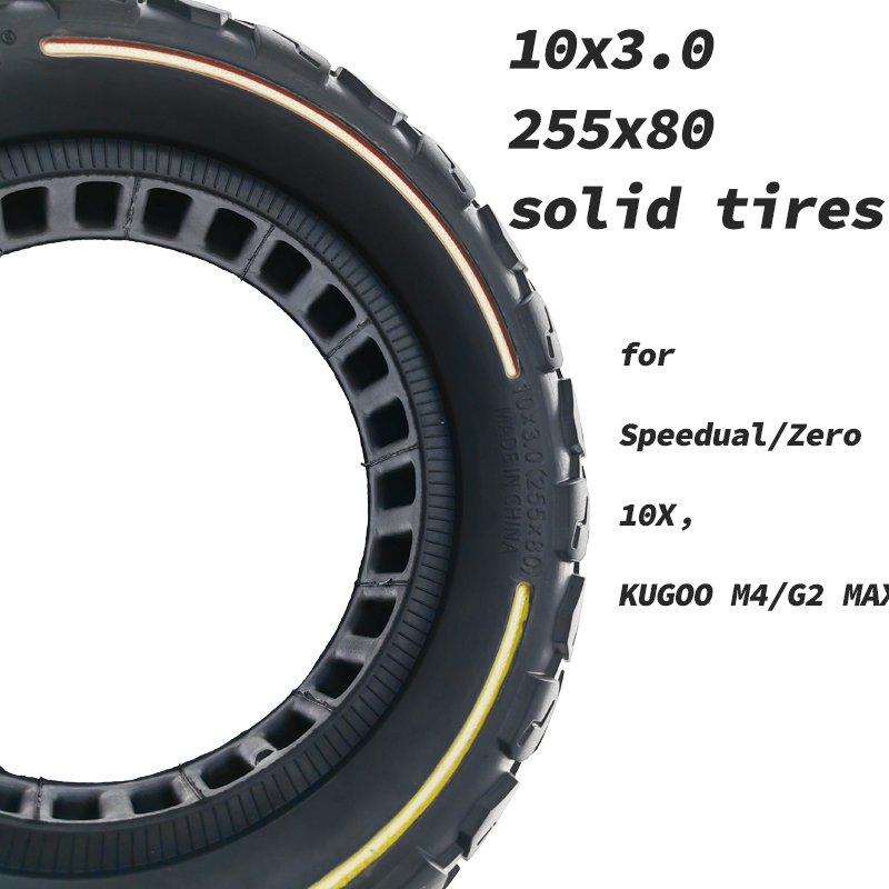 Rubber Non-Slip Solid Tyre Electric Scooter 10X3.0 Solid tire For ZERO E-Scooter KUGOO M4 g2 max Electric Scooter Parts
