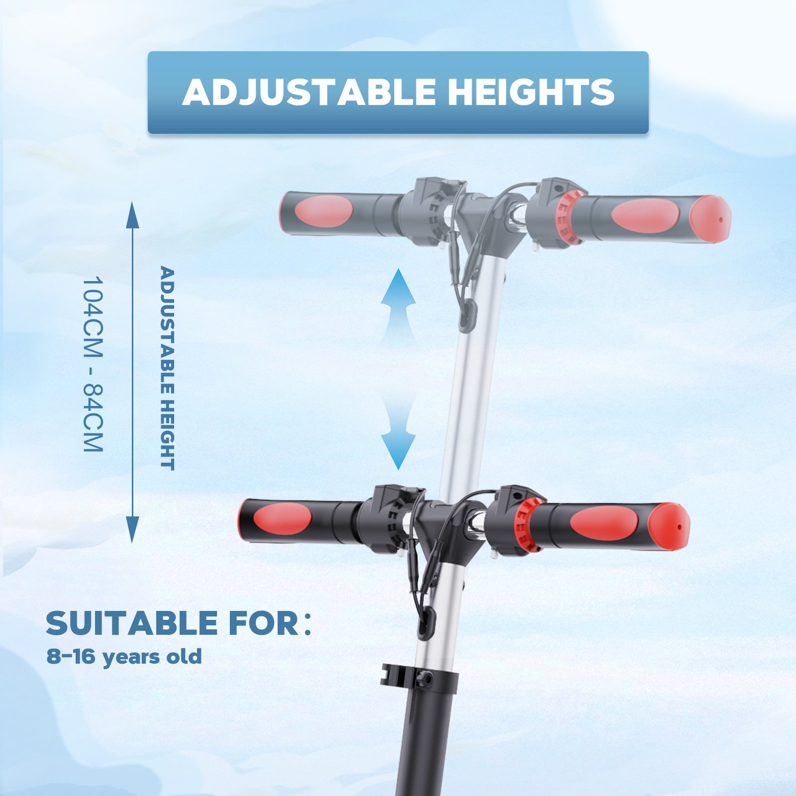 EU warehouse RCB 350w 7.5ah 36v led foot balancing scooter 2 wheel kids scooter folding kick kids electric scooter wholesales
