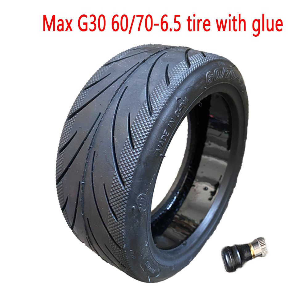 EU stock 60/70-6.5 Outer Tire With Glue Valve For Nine Bot MAX G30 KickScooter 10 Inch 60/70-6.5 Front Rear Tyre Wheel Parts
