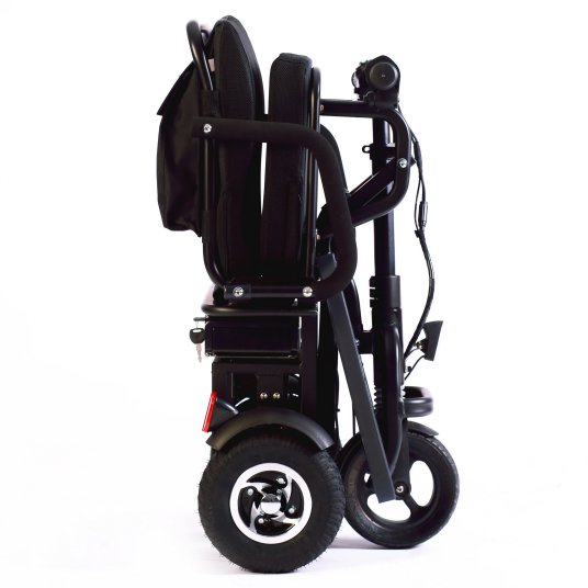Transport wheelchair lightweight foldable 3 wheeled scooter bike with backpad for adults/elderly
