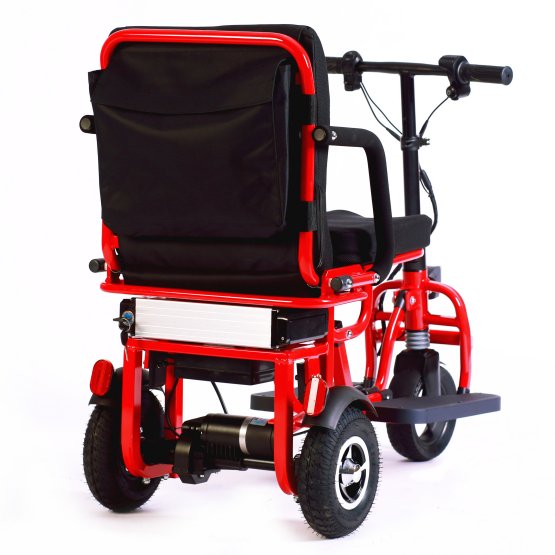 Transport wheelchair lightweight foldable 3 wheeled scooter bike with backpad for adults/elderly