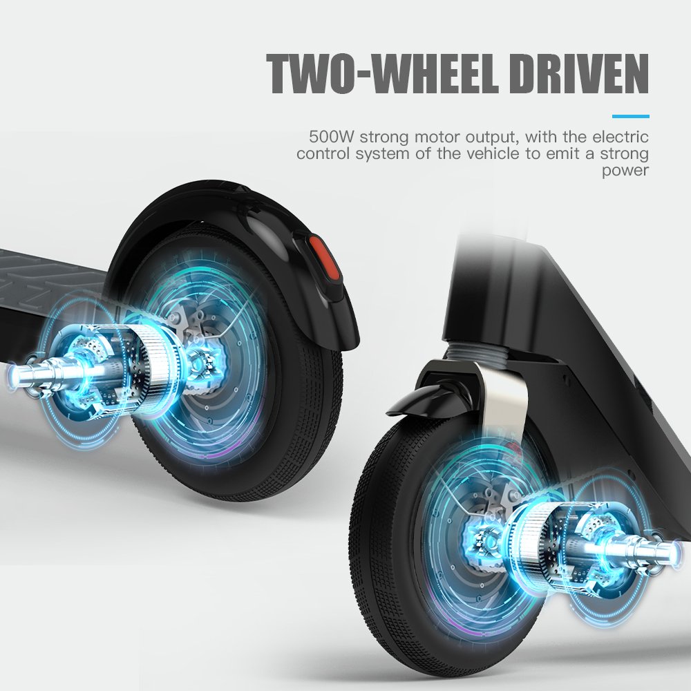 Hot Selling Dual Motor 500w 36v 37km Long Range Fingerprint Unlock Electric Scooter Adult
