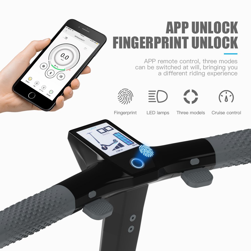 Hot Selling Dual Motor 500w 36v 37km Long Range Fingerprint Unlock Electric Scooter Adult