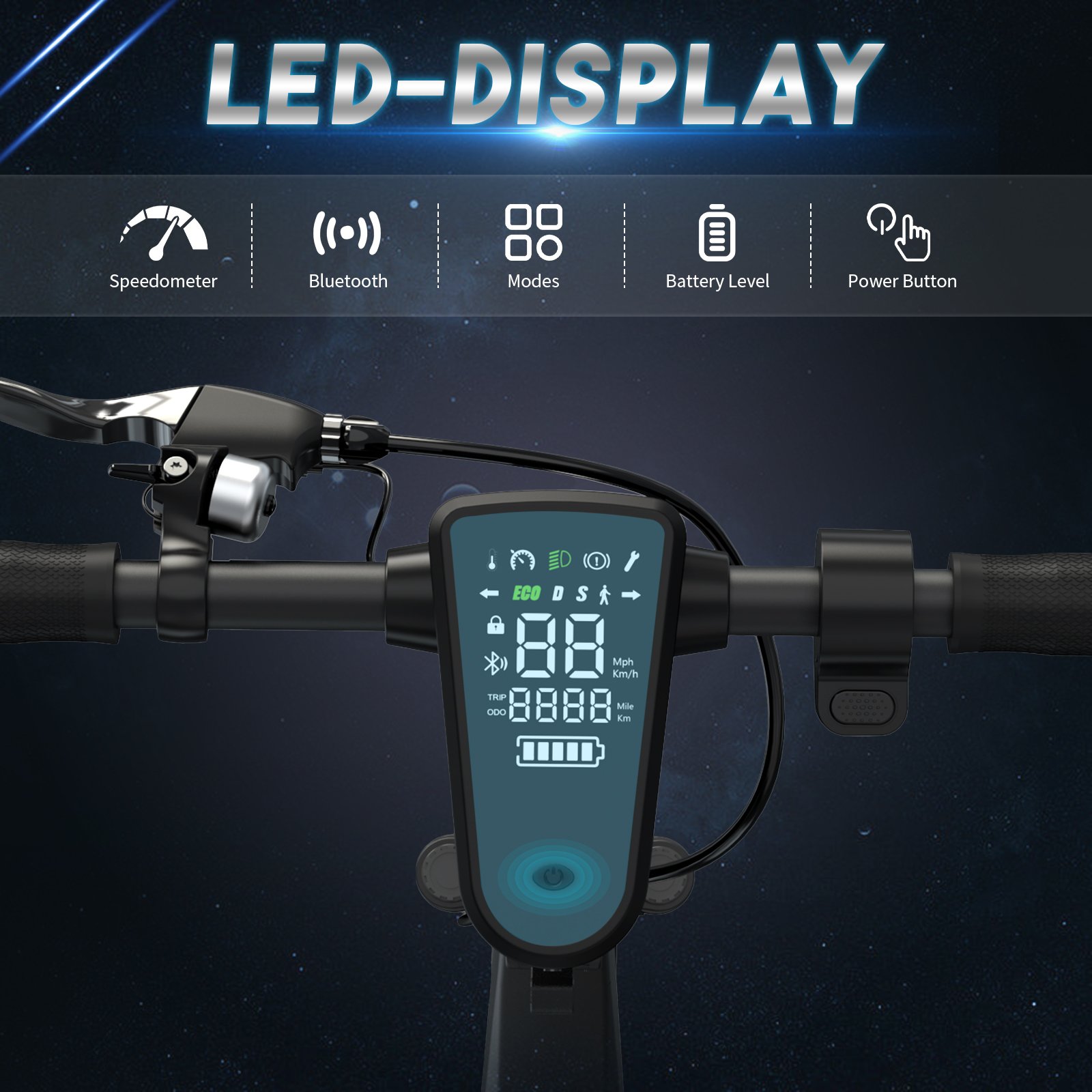 RCB EU Stock 10inches Fat Solid Tyre Electric Scooter Powerful 36V 500W Electric Scooters ABE with APP