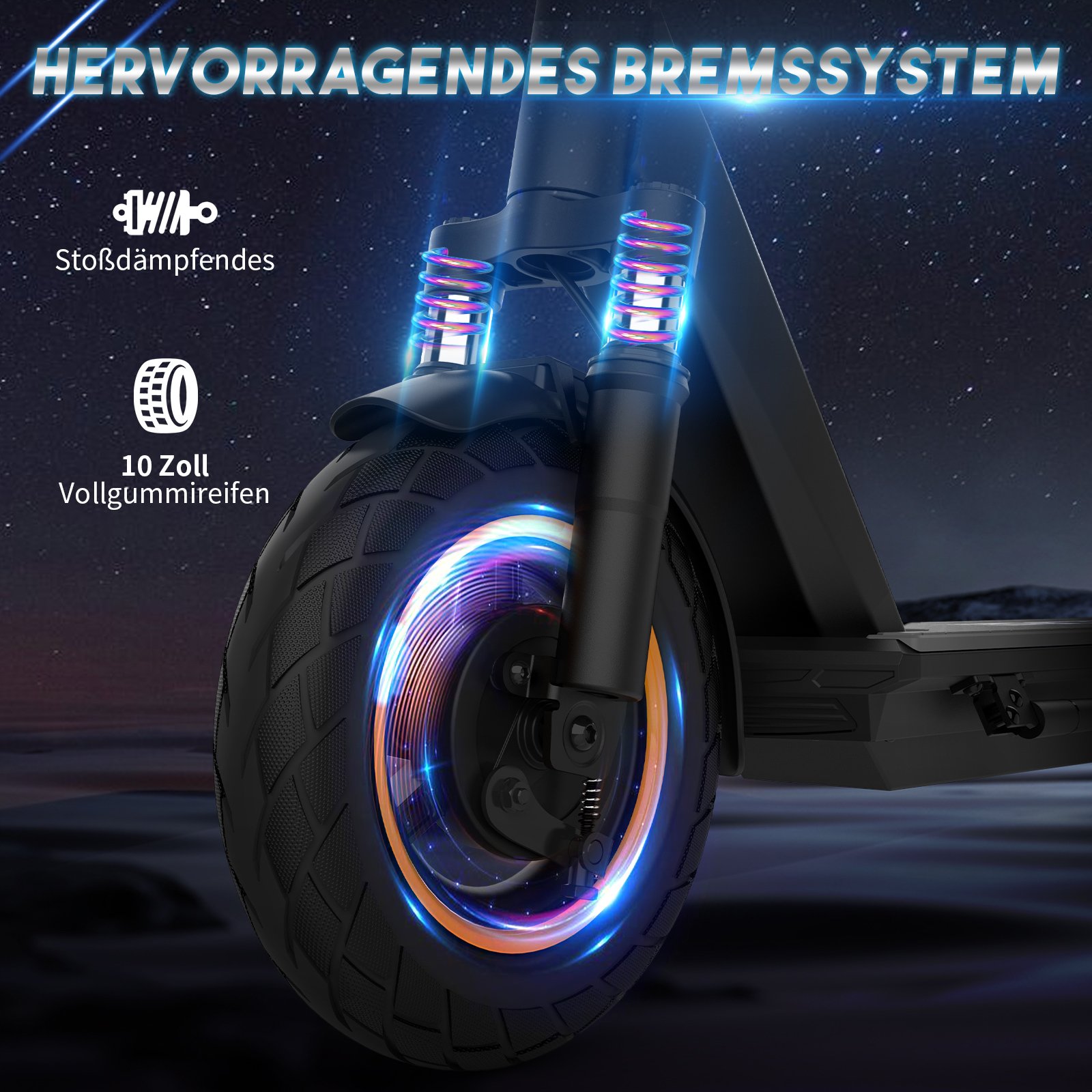 RCB EU Stock 10inches Fat Solid Tyre Electric Scooter Powerful 36V 500W Electric Scooters ABE with APP