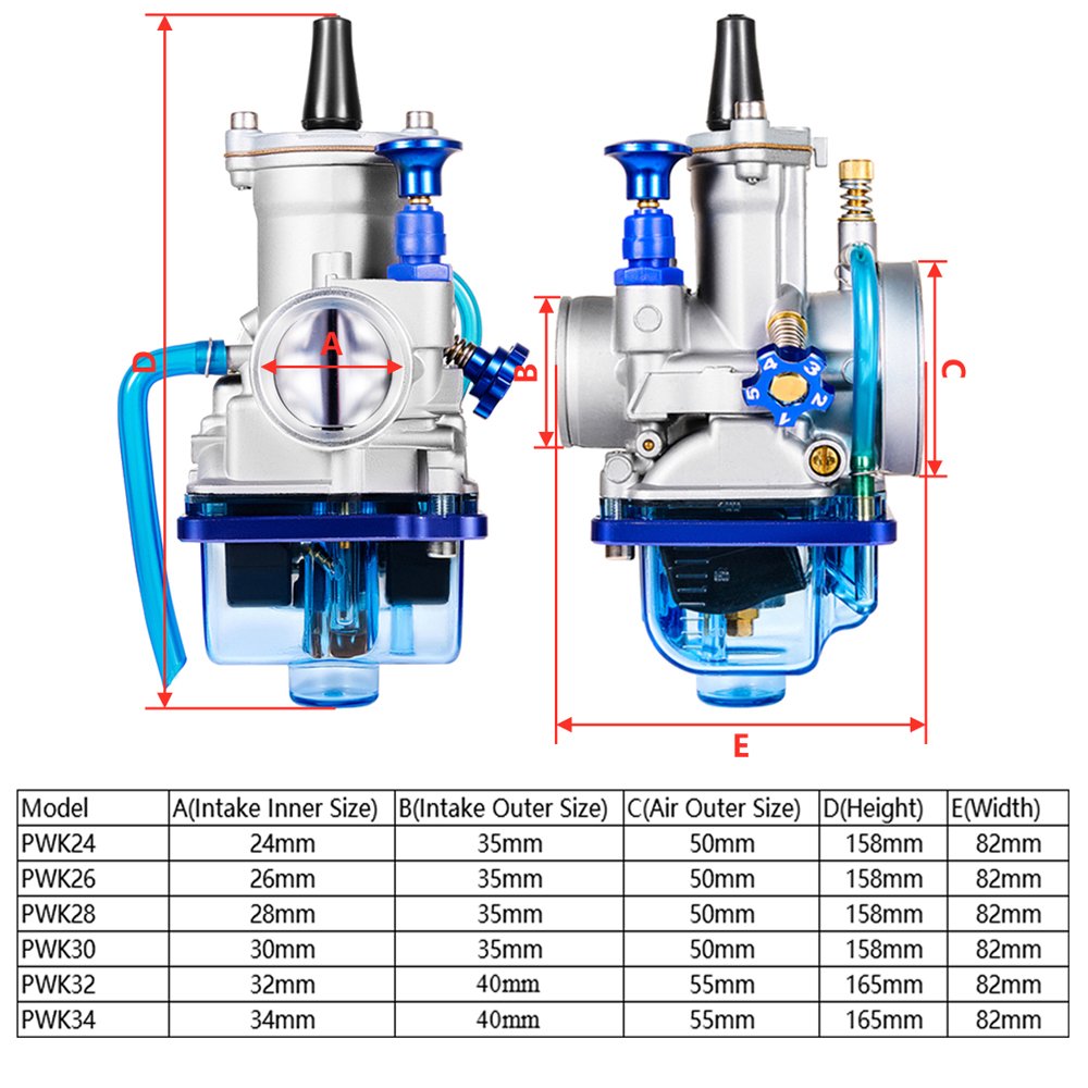 RUNTONG Racing Carburettor PWK 24 26 28 30 32 34 For 2T 4T Stroke Scooter Motorcycle ATV Quad Pit Dirt Bike Go Kart Carburettor