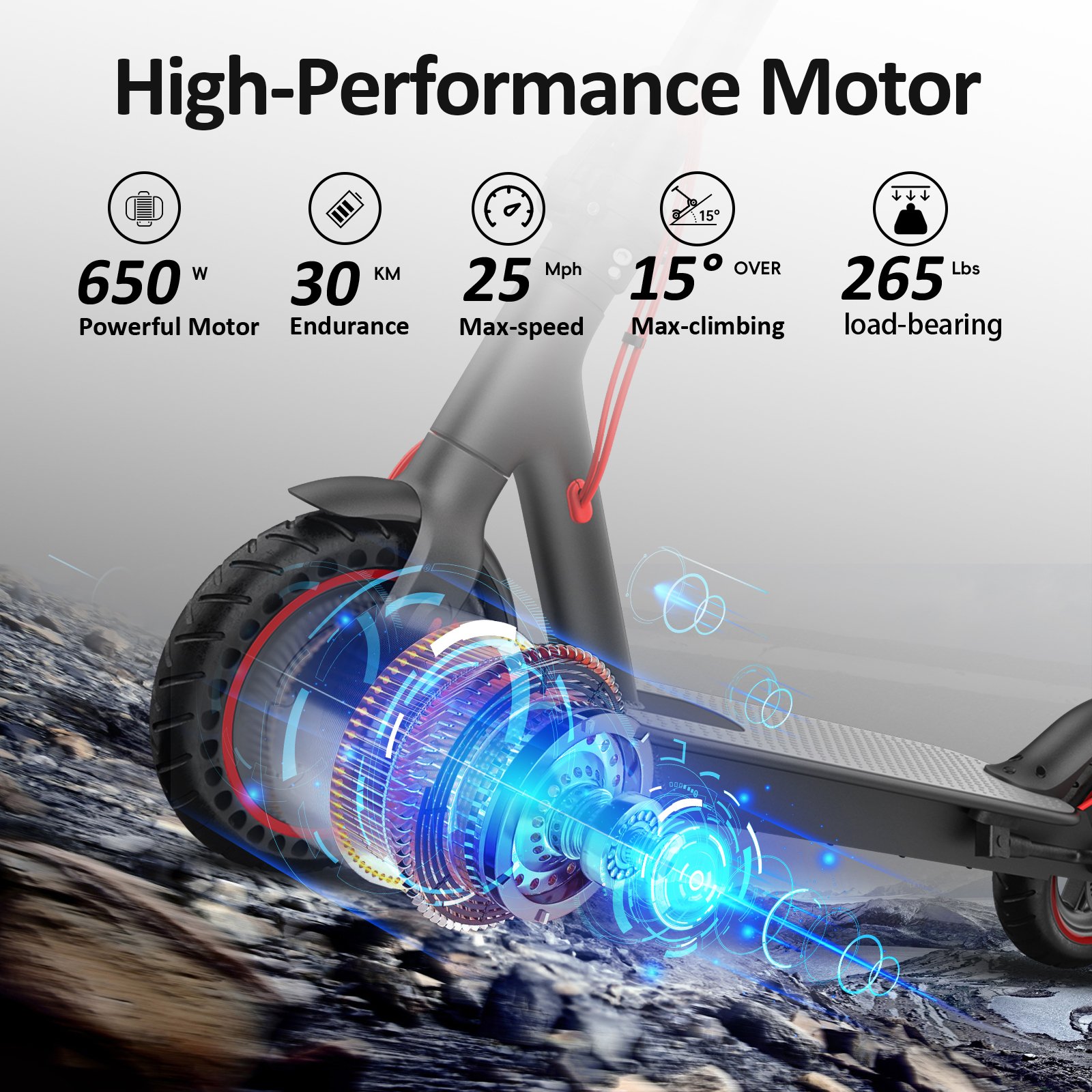 EU Warehouse 650W 30km Range 36V 10Ah Battery Dual Brakes 8.5-Inch ASPEKTS A20 Pro Folding Electric Scooter for Adults