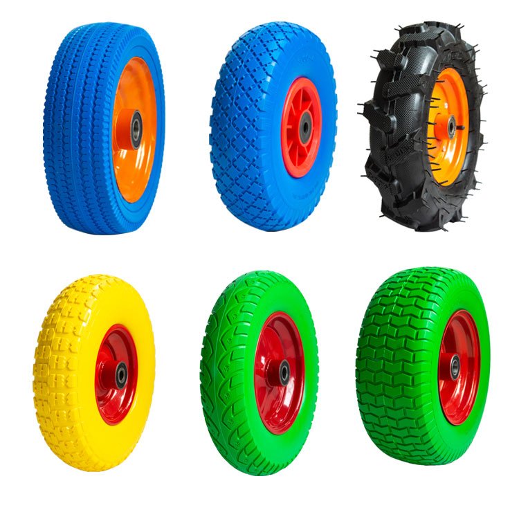 Pu Foam Rubber Wheels Scooter Part Toy Car Wheels Pu Foam Solid Tire For Hand Truck Utility Trolley Tire