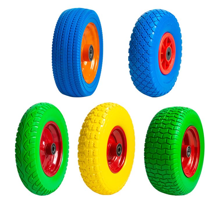 Pu Foam Rubber Wheels Scooter Part Toy Car Wheels Pu Foam Solid Tire For Hand Truck Utility Trolley Tire