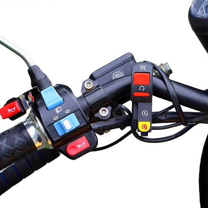 Cheap Motorcycle Start/Kill Push Switch Motorcycle Hazard Light Flameout Handlebar Switch for Motorcycle Scooter Pit Dirt Bike