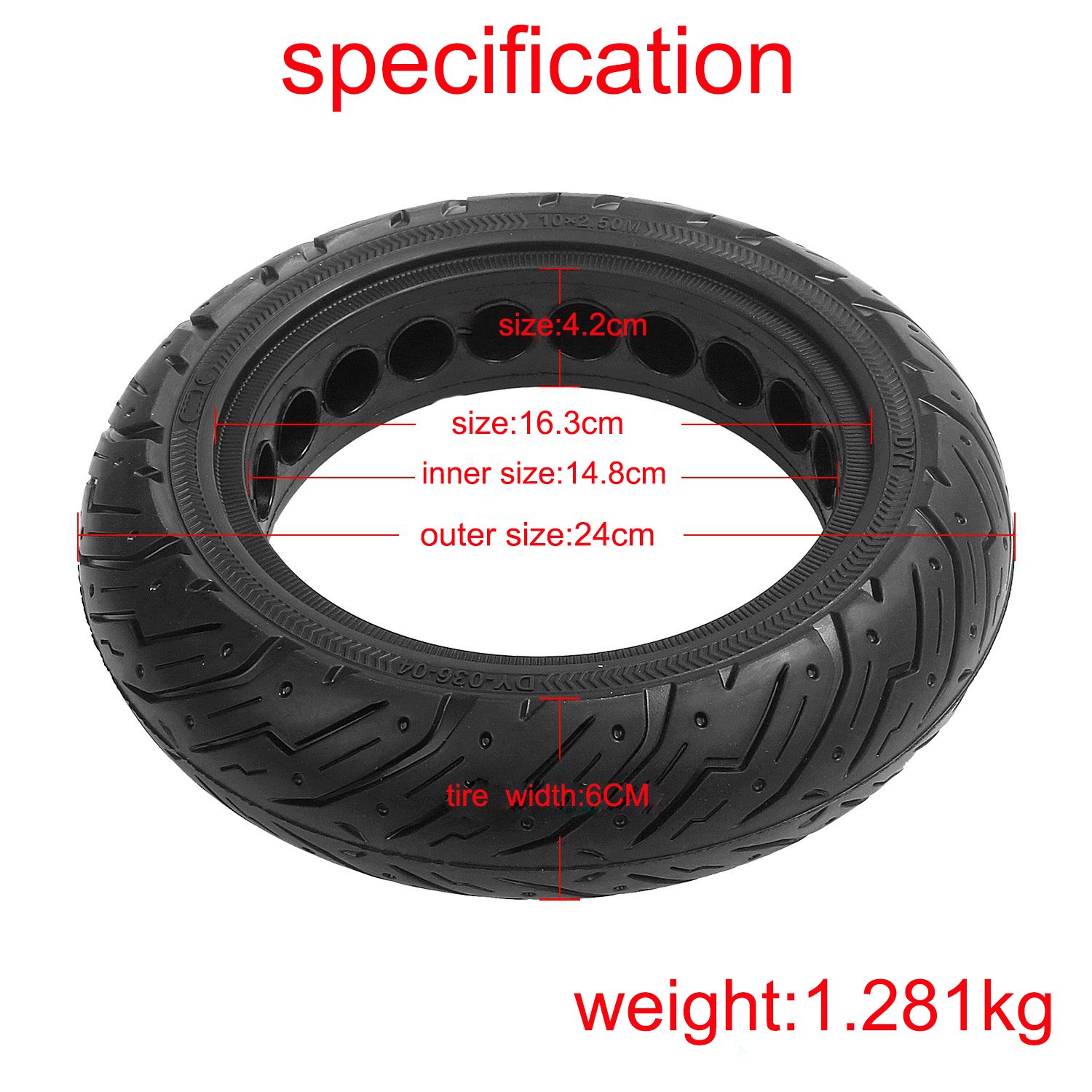 10 X 2.5 Solid Wheels Honeycomb Tire for Ninebot Max G30 g30 Electric Scooter Spare Parts Black 36V 10 inch Scooter 10X2.5