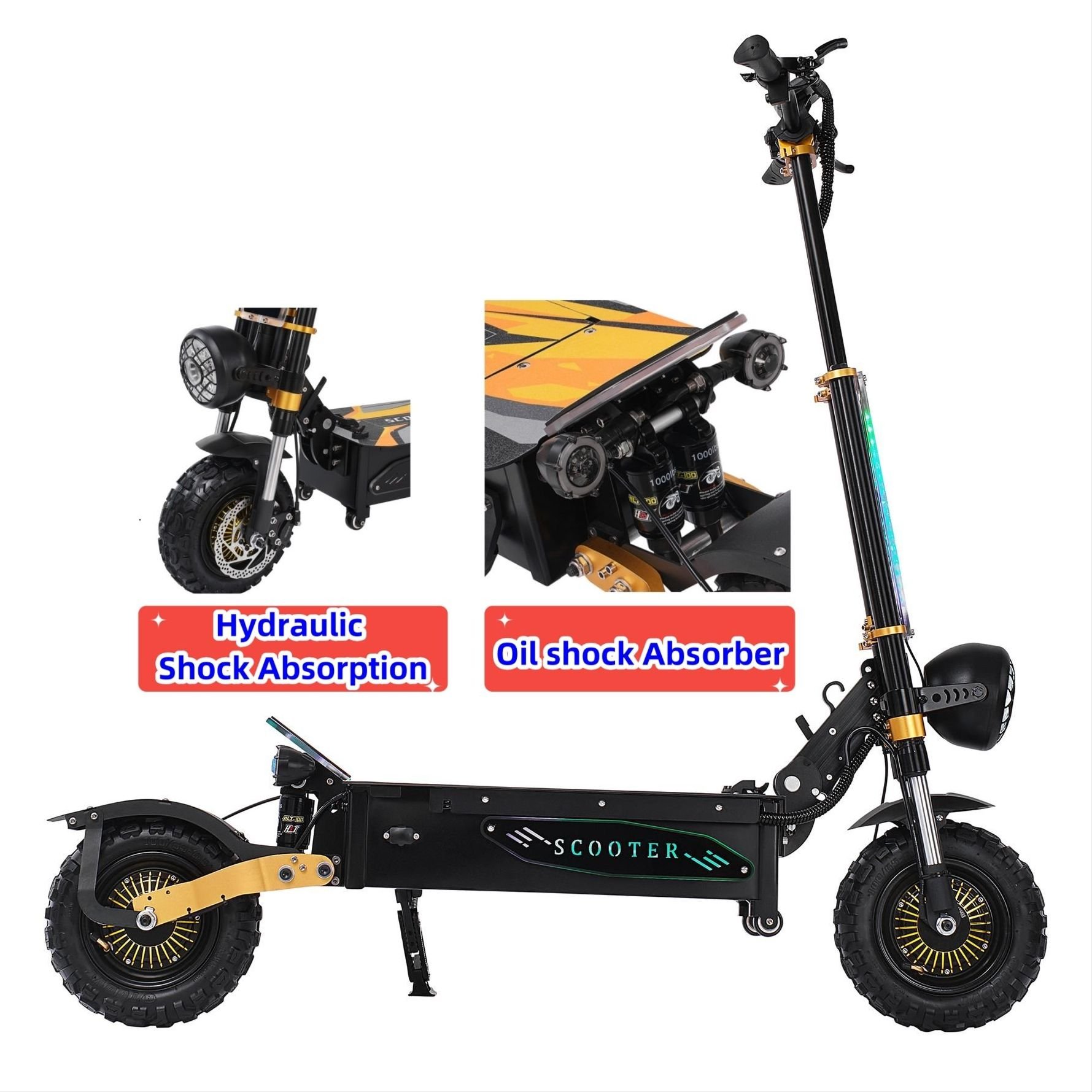 EU Warehouse 60V 40AH Removable battery Electric Scooter with Seat 85KMH trotinette-electrique 5600w 6000w e scooter