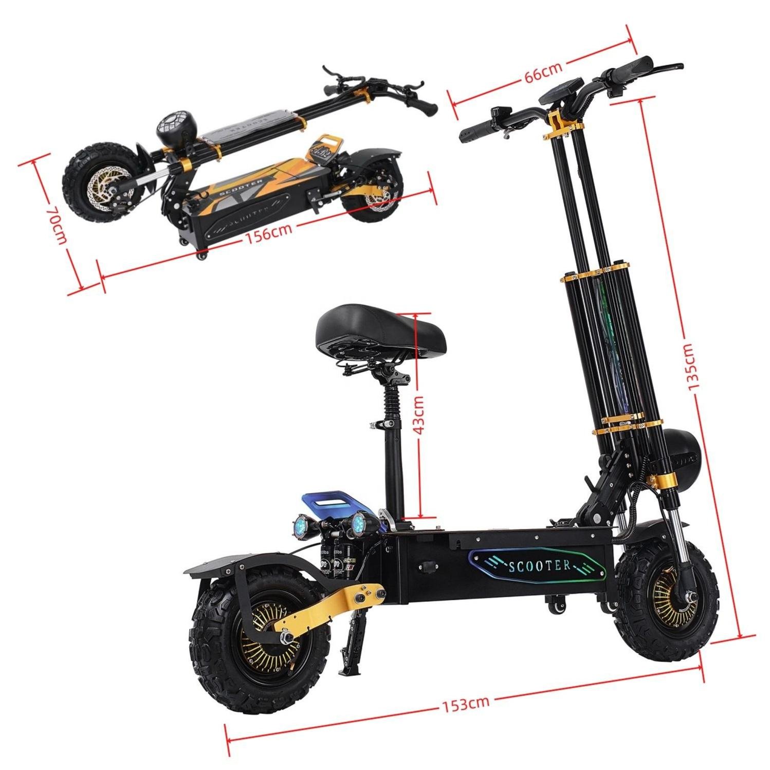 EU Warehouse 60V 40AH Removable battery Electric Scooter with Seat 85KMH trotinette-electrique 5600w 6000w e scooter
