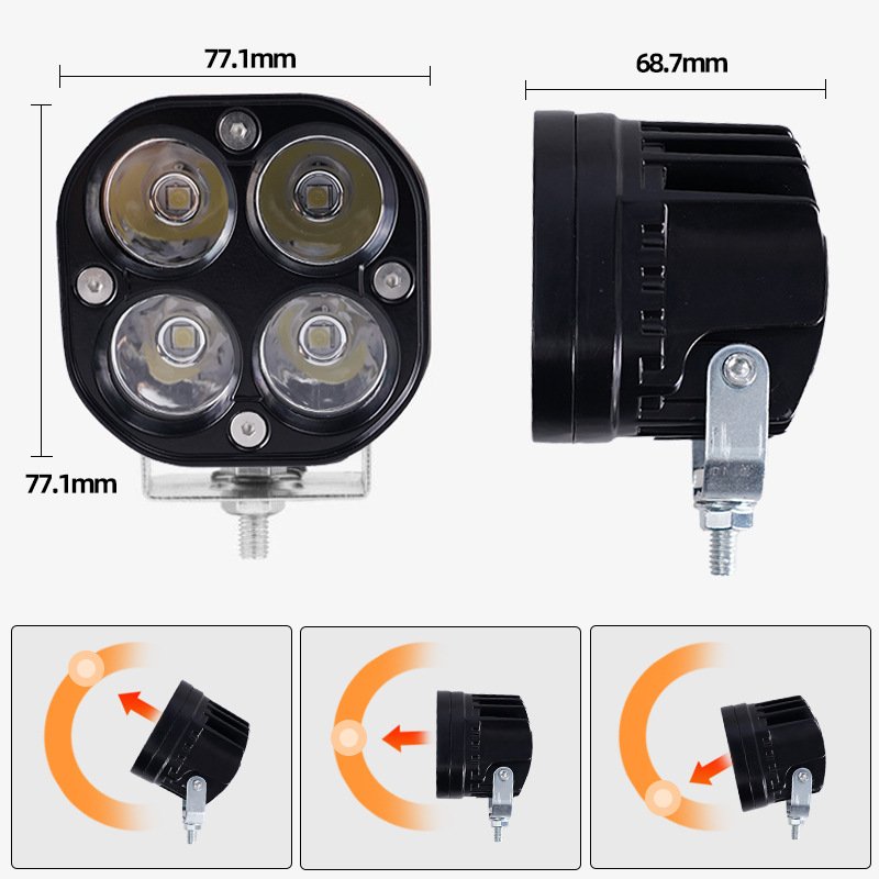 Modified 18W 40W High Brightness waterproof offroad Motorcycle Yellow And White Spotlights LED Fog Lights