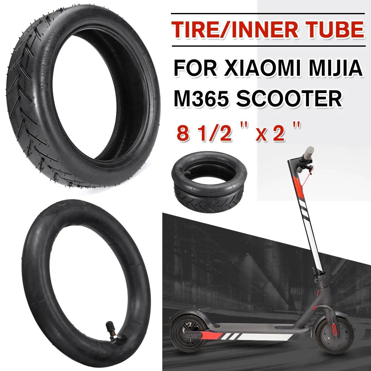 New Image EU Warehouse 8.5 Inch Outer 8 1/2 x 2 Tyres Electric Scooter Solid Tire For Xiaomi Mi M365 Pro2 1S Lite E Scooter Tire