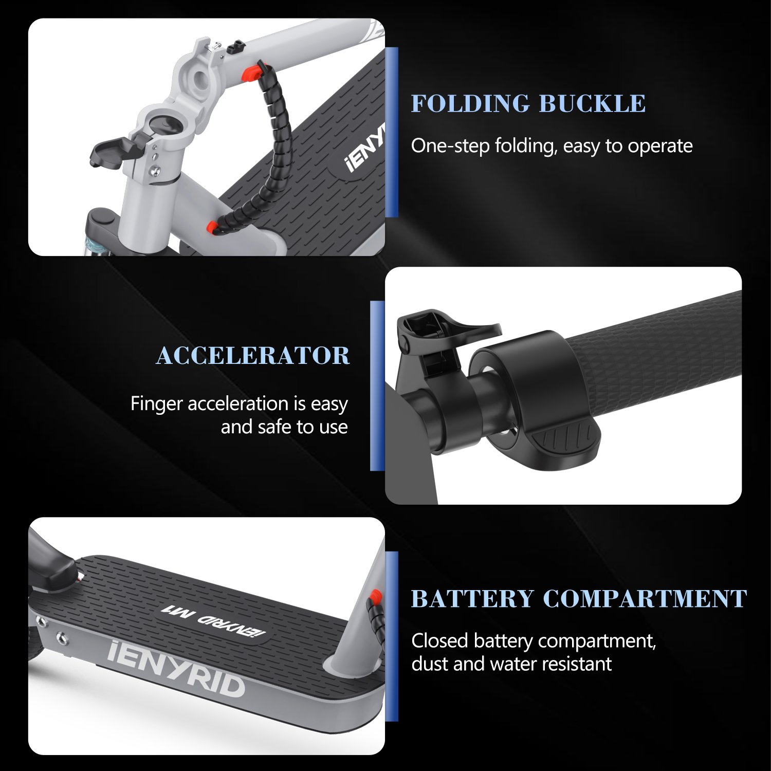 Fold Electric Scooter iENYRID M1 500W 36v 12.5Ah Battery 21MPH Max Speed Foldable Scooter