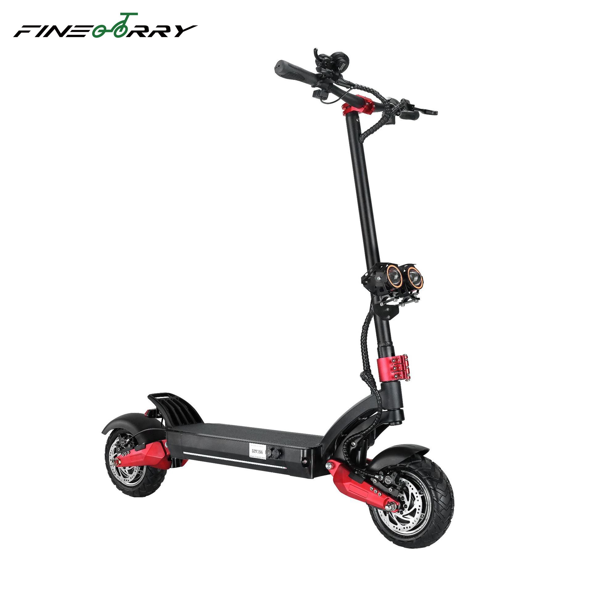 52V 3200W 60km/h 10 inch electric scooter with lights with CE FCC ROHS OEM ODM EU and US warehouse