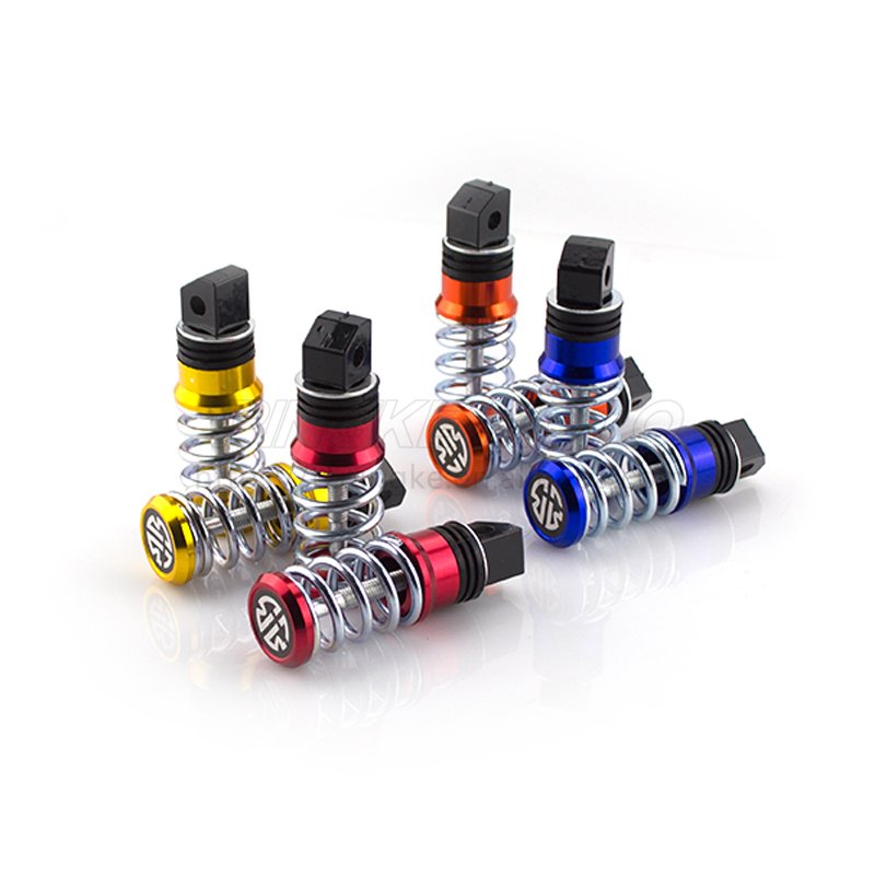 Colorful CNC Aluminum Alloy Rear Spring Footrest Pegs Adjustable Pedal Motorcycle Modification Decorative Foot Pegs Accessories