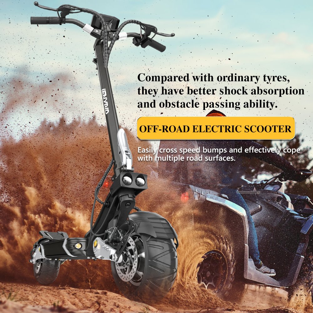 All Terrain iENYRID ES30 Electric Scooter with 52V/20AH 1200W*2 Battery 50-70KM Long Range Fat Tire 1200W*2 Battery