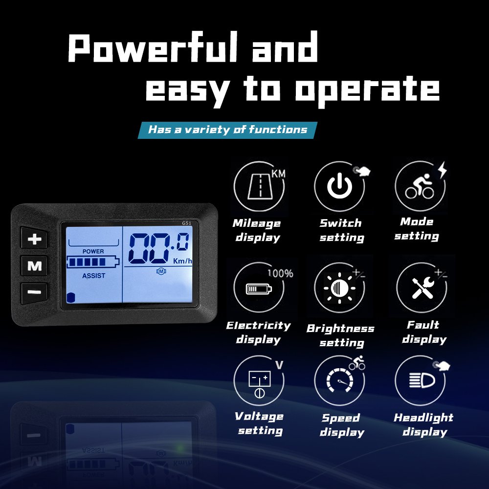 G51 24V 36V 48V 250W 350W 500W Waterproof Motor Brushless Controller ELectric Scooter LCD Display