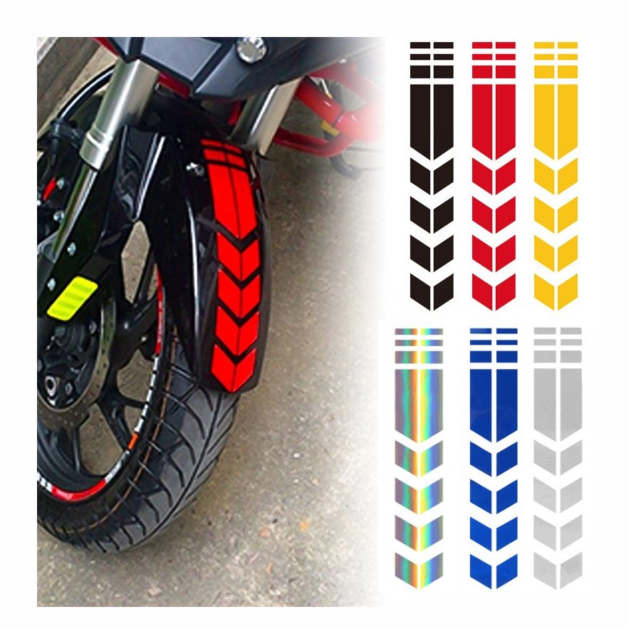 Scooter bike Reflective Stickers For Motorcycle arrow Sticker Reflective wheel Fender Reflective Stickers