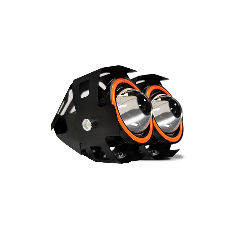 Universal Motorcycle U7 Angel Eye Explosive Flash Super Bright Front Headlights Modified Tricycle Spotlights Car Lights