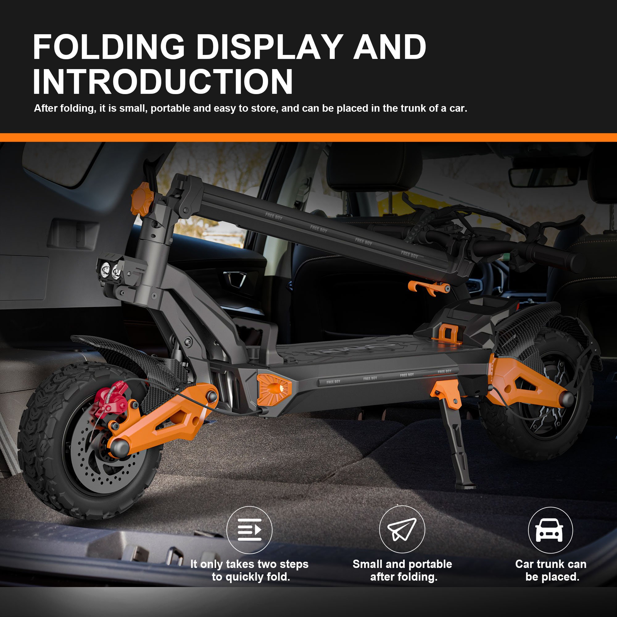 US Warehouse 3600W Dual Motor Folding Electric Scooter 60V30AH Battery Fast Electric Scooter